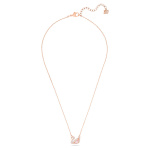 Dazzling Swan Necklace, Multi-colored, Rose-gold tone plated